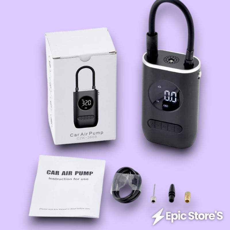 Compressor de ar portátil, 150 PSI, 4000 mAh com bateria recarregável